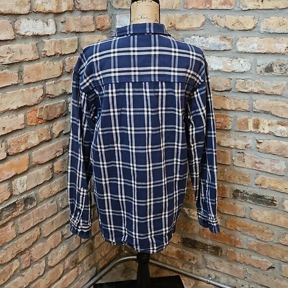 The North Face Men's Blue & Cream plaid long sleeve shirt size XL - Picture 5 of 10
